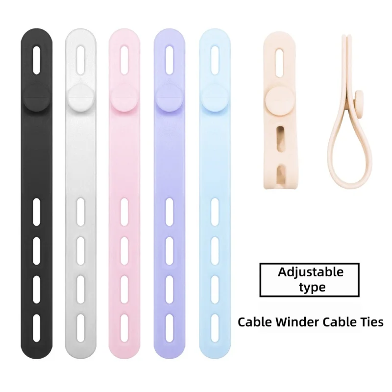 4/8pcs Multifunctional Cable Organizer desktop Cable Winder Data Cable Adjustable Storage Cable Tie Cable Clamp Hub Random Color