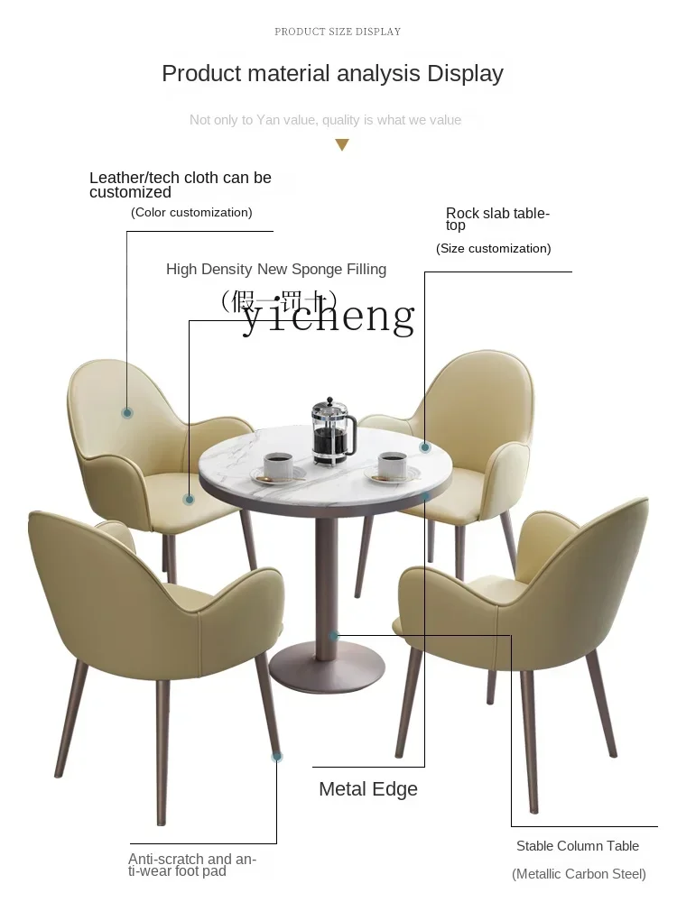 DD Table and Chair Combination Small Apartment Dining Table Home Leisure Reception Milk Tea Commercial Store Small round Table