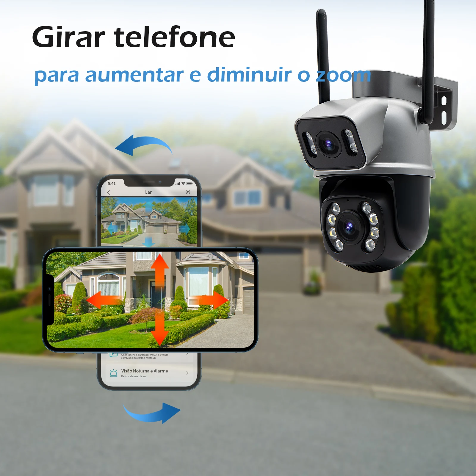 cameras vigilância wifi，icsee，4k，Chamada de Voz Bidirecional，HD 3MP,camera de segurança，monitor，wifi 360 inteligente，Bluetooth