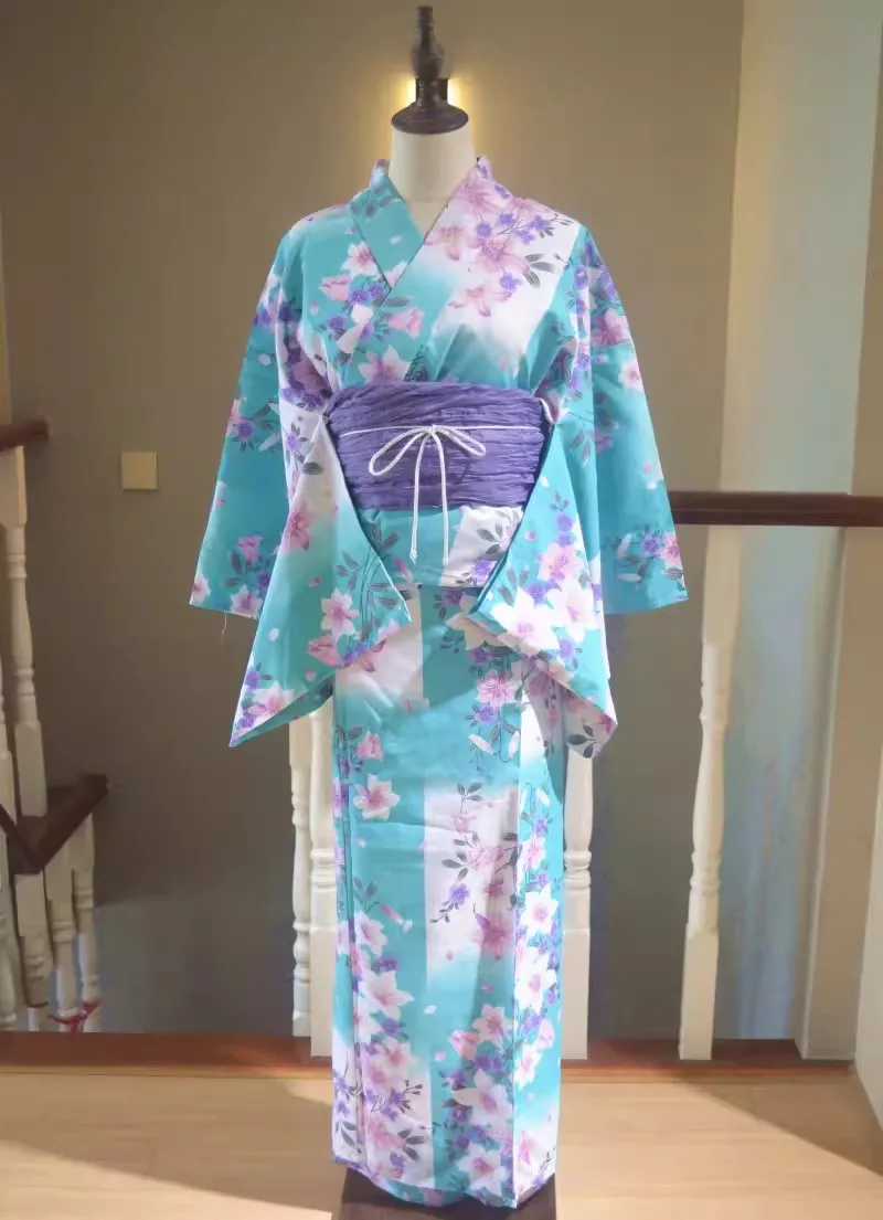 Japonský dámská formální kimono yukata léto starobylý styl cestovní fotografie