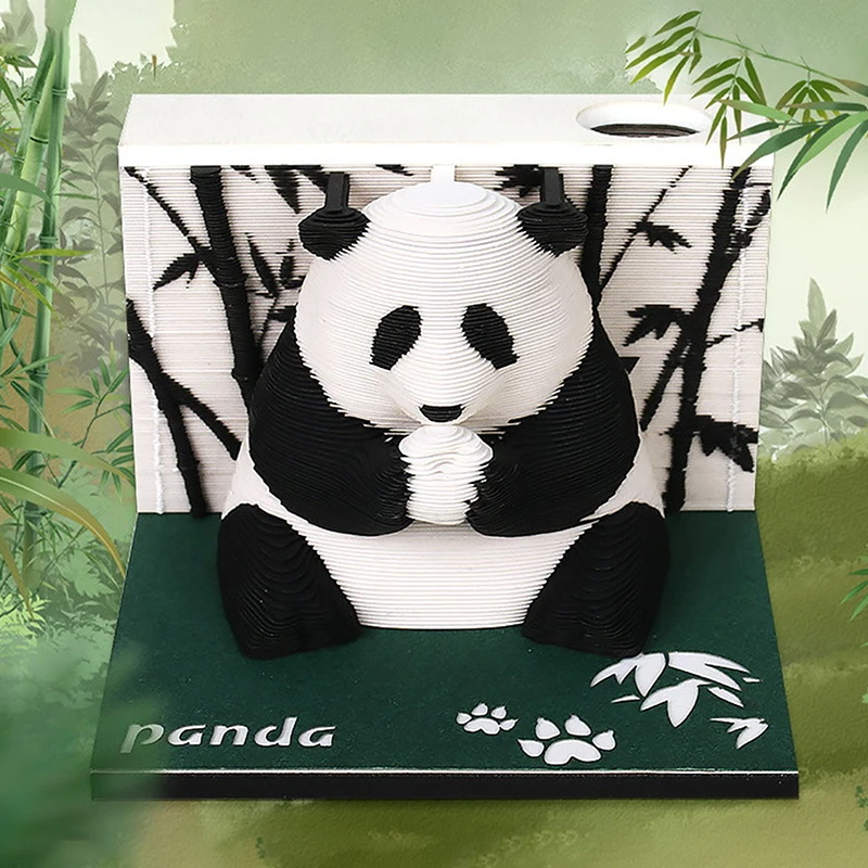 Imagem -02 - Panda Desk Calendar com Luzes Led Memo Pad Notas Faça Você Mesmo Notepad Arte Criativo 2025 3d