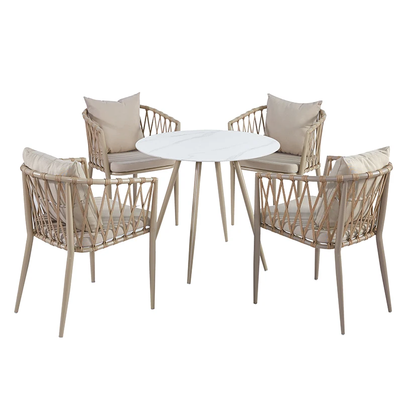 

Индивидуальный садовый набор для бистро, наружные кресла, мебель для патио, металлическая веревка, наборы для бесед на открытом воздухе