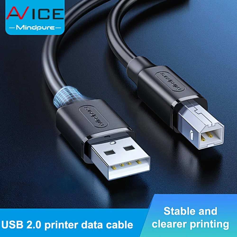 USB Printer Cable High Speed USB 2.0 Type B Male to A Male USB Cable for Epson Canon  HP ZJiang Label 3D Printer Lenovo 1M 3M 5M