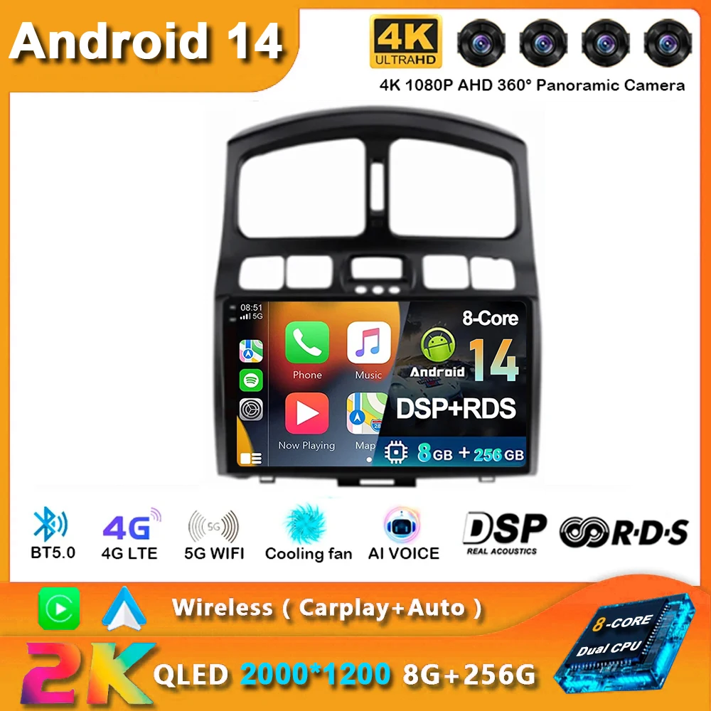 

Android 14 Car Radio Multimedia Video Player GPS For Hyundai Classic Santa Fe JAC S1 (Rein) 1 2 din Head Unit Carplay
