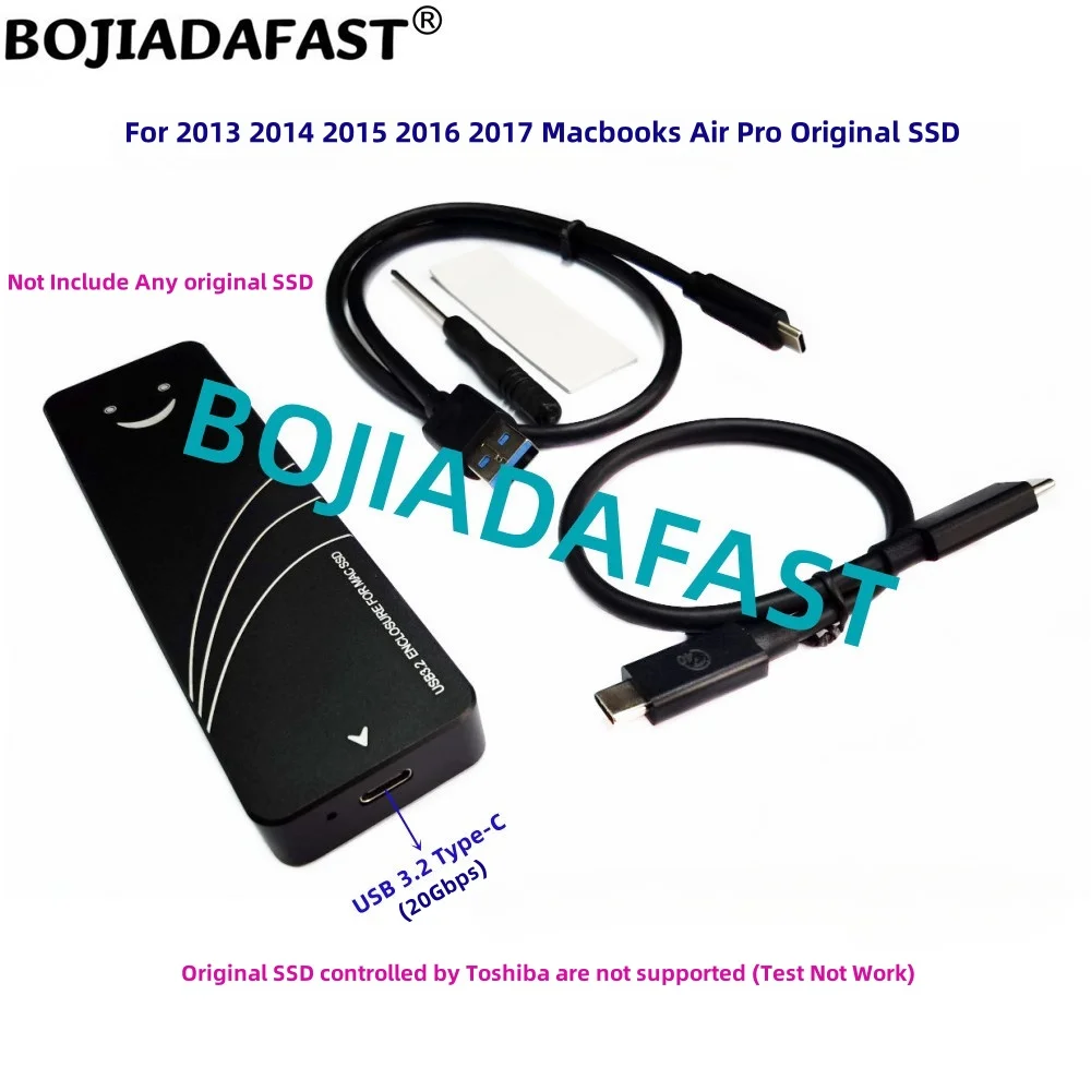 For 2013 2014 2015 2016 2017 Original 12+16PIN Macbooks Air Pro SSD Enclosure Case & USB 3.2 Type-C Type-A Data Cable
