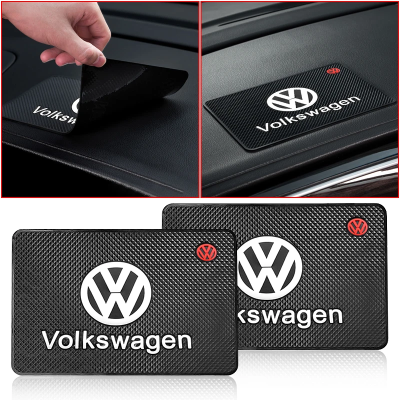 Car Logo Anti Slip Pad Waterproof Phone Glasses Pad Car Accessories For Volkswagen VW Jetta MK5 MK6 Golf-4 5 6 7 Passat 3B7 601