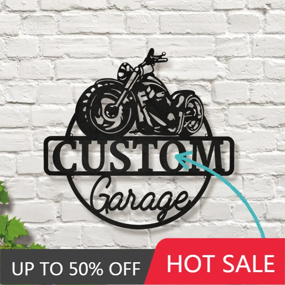 

Iron Art Decorative Painting Unique Custom Biker's Garage Metal Sign Personalized for Man Cave or Home Decor Ideal Housewarming