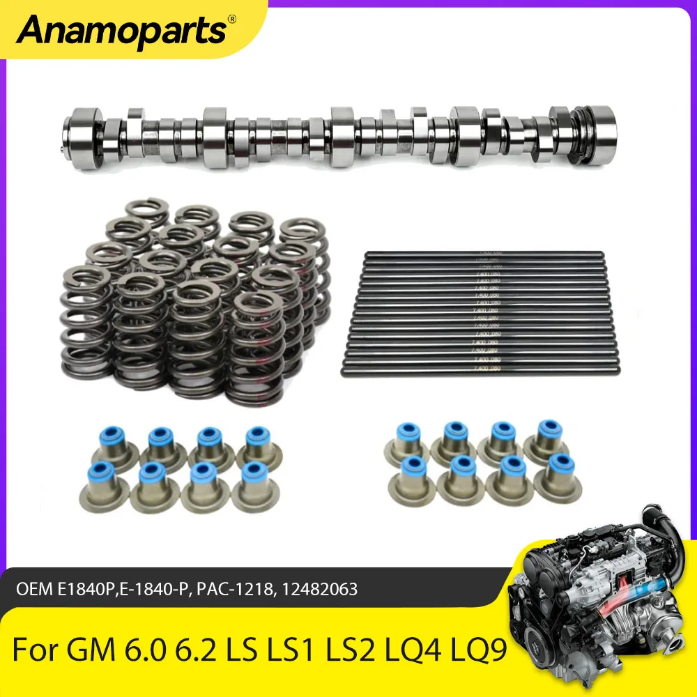 Engine Parts Stage 2 Camshaft Kit Pushrods Springs Fit 6.0 6.2 L For Chevrolet GMC LS LS1 LS2 LQ4 LQ9 6.0L 6.2L Gen2 E-1840-P