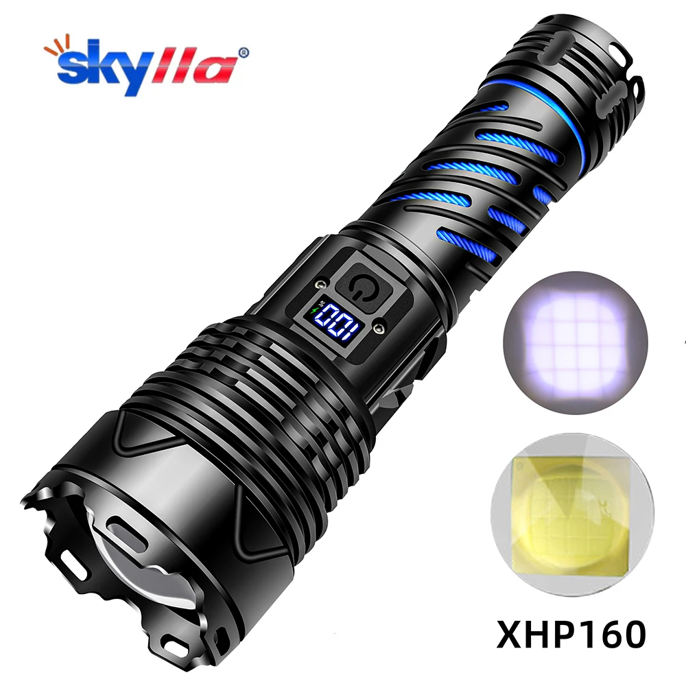 

XHP160 Мощный светодиодный фонарик USB перезаряжаемый сильный свет тактический фонарь открытый кемпинг мощный супер яркий фонарь лампа