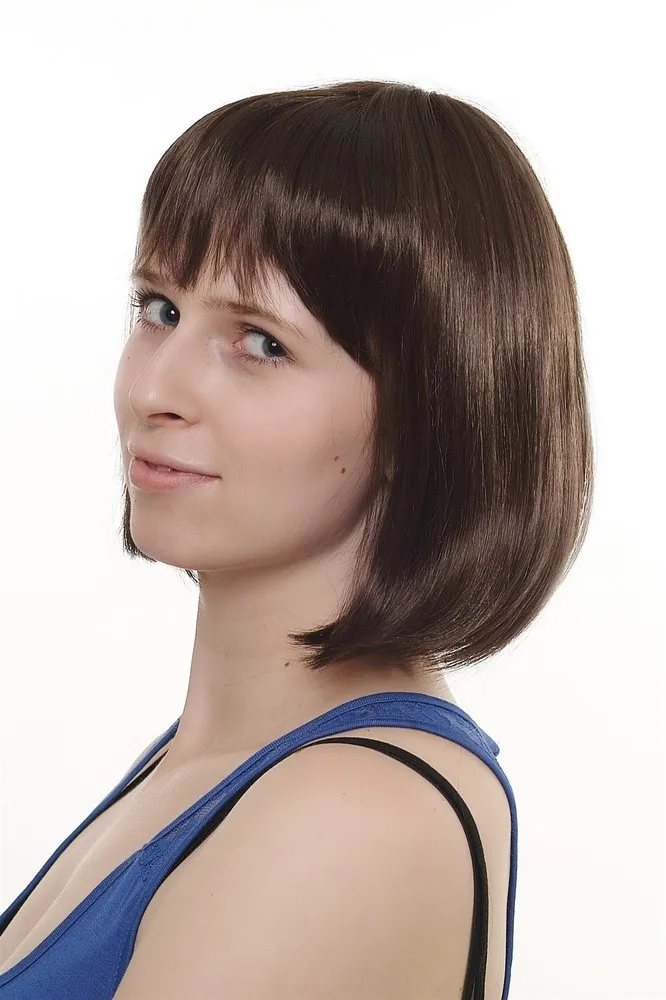 Wig Ladies Wig Woman Bob Longbob Page Pony Fringed Short Straight Brown 1251-6-