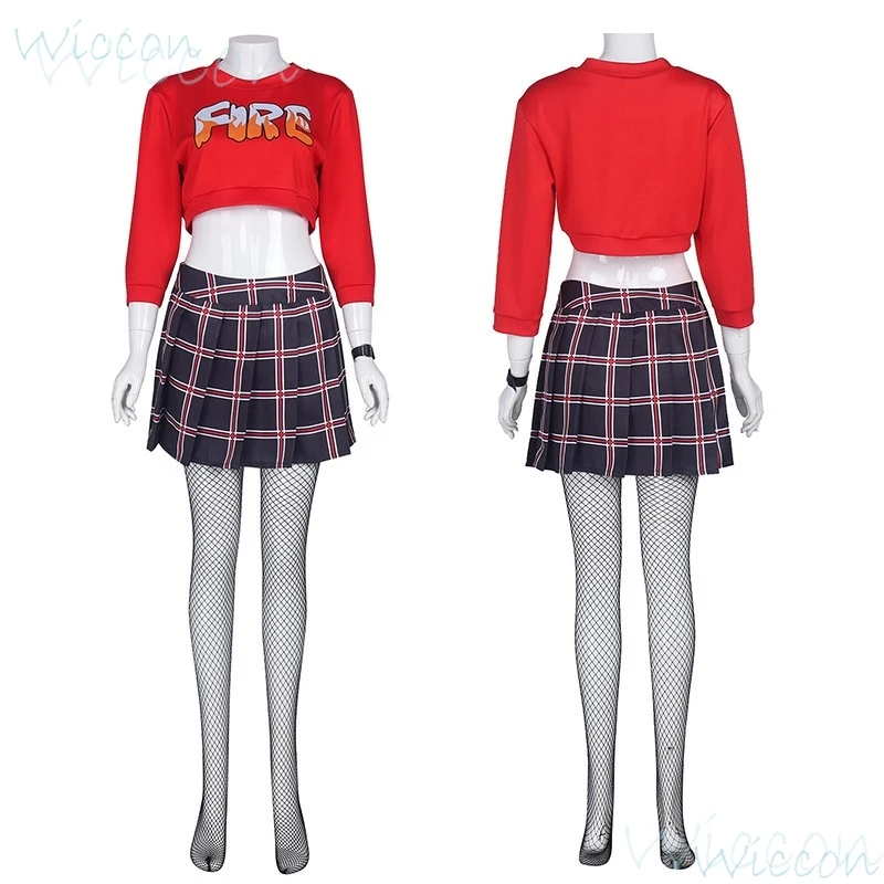 Anime Anne Tokyo Amaki Cosplay Costume pour femme, Persona P5, ensemble uniforme de danse rouge, perruque phtaline, jeu de fête d'Halloween, tenue Starlight