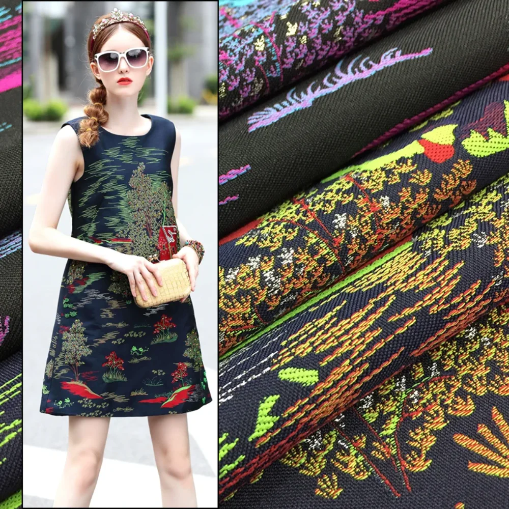 

Золотая проволока, парча, жаккардовая ткань, весна, осень, зима, цветная тканая юбка-пончо, аккуратная ткань для одежды, модный дизайн, пришить метрам