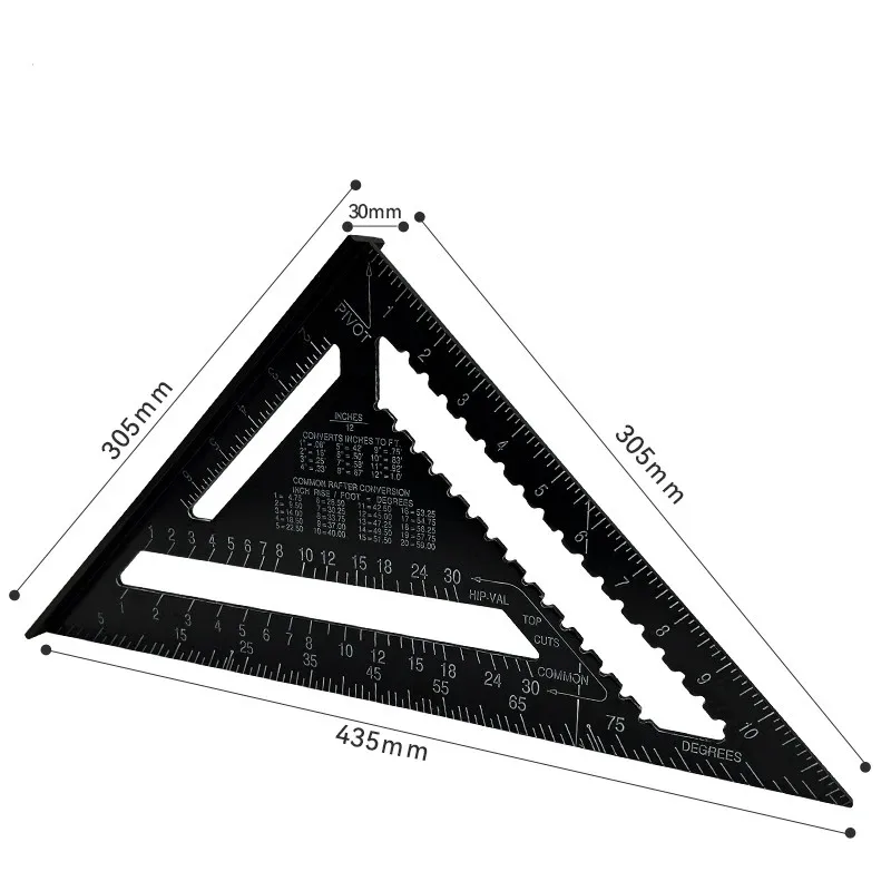 12/7inch Triangle Angle Ruler Squares Triangular Measuring Ruler Woodwork Angle Protractor Gauge Measuring Tool Dropshipping