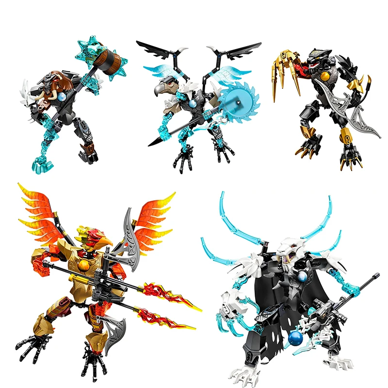 Nuevas Leyendas de Chima CHI Sir Fangar bloques de construcción CHI Fluminox Robot Mech figuras ladrillos juguetes para niños regalos de navidad