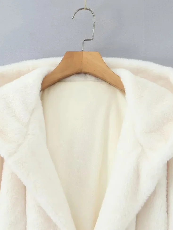 

Женское осенне-зимнее свободное пальто из полиэстера с капюшоном и поясом для похудения Ele, модное французское пальто из полиэстера