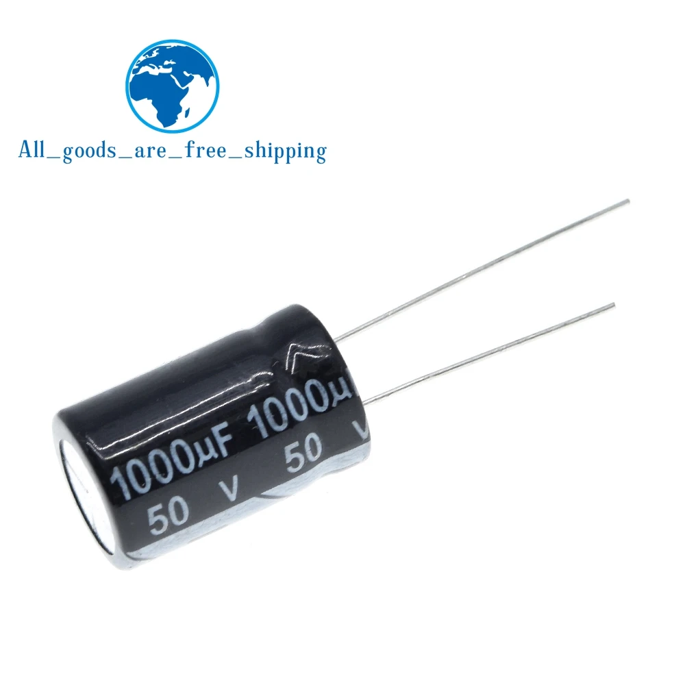 TZT 10pcs Aluminum electrolytic capacitor 1000uF 50V 13 * 20 mm frekuensi tinggi Radial Electrolytic kapasitor