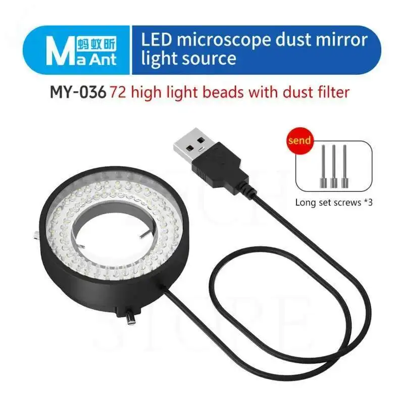 MAANT MY-036/037 USB 5 فولت LED المجهر مصباح مصمم على شكل حلقة لإصلاح الهاتف المحمول المجهر مخصص LED مصباح مصمم على شكل حلقة مصدر أدوات المصباح