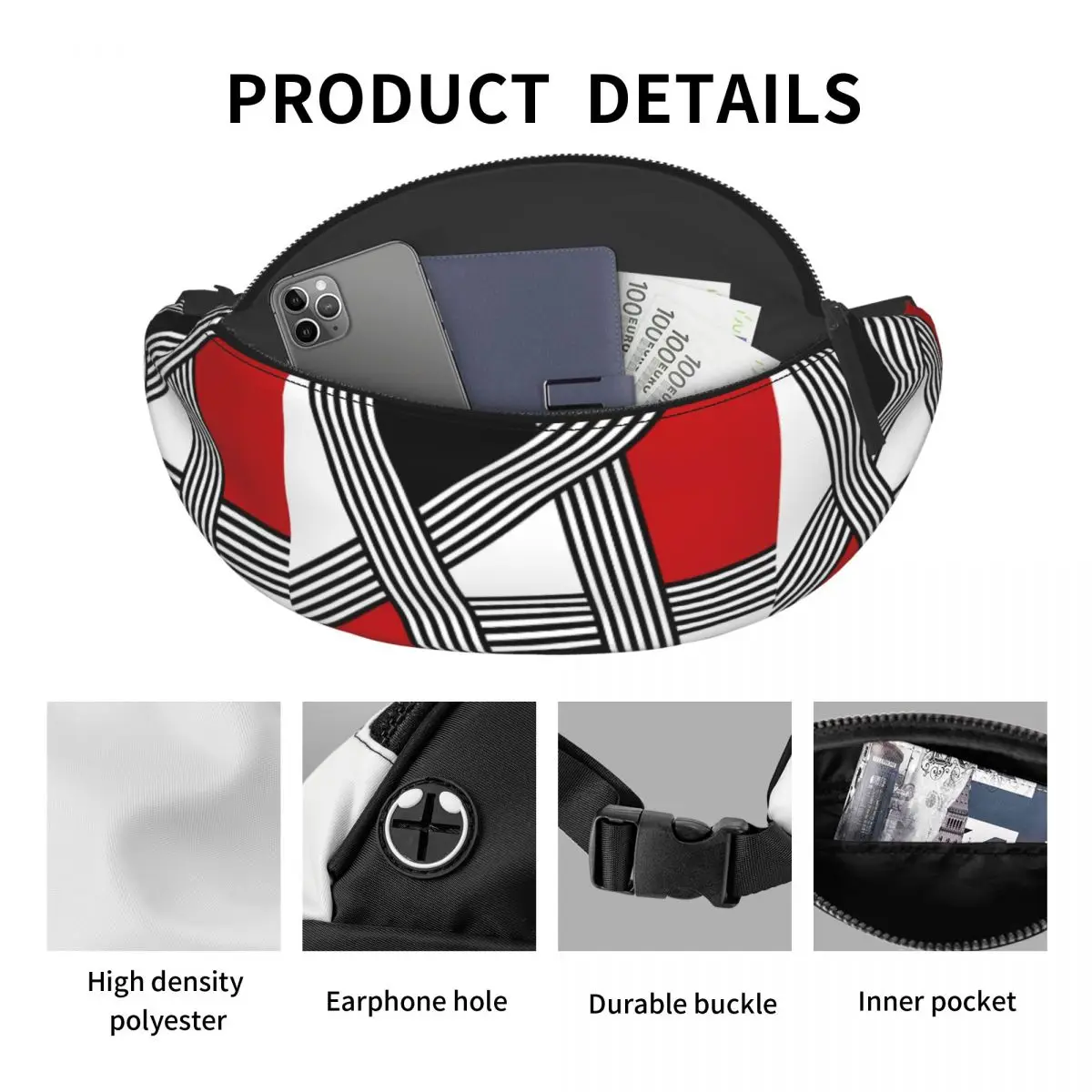 Personalized Geometric Shapes Fantasy Fanny Pack for Men Women Cool Crossbody Waist Bag Cycling Camping Phone Money Pouch