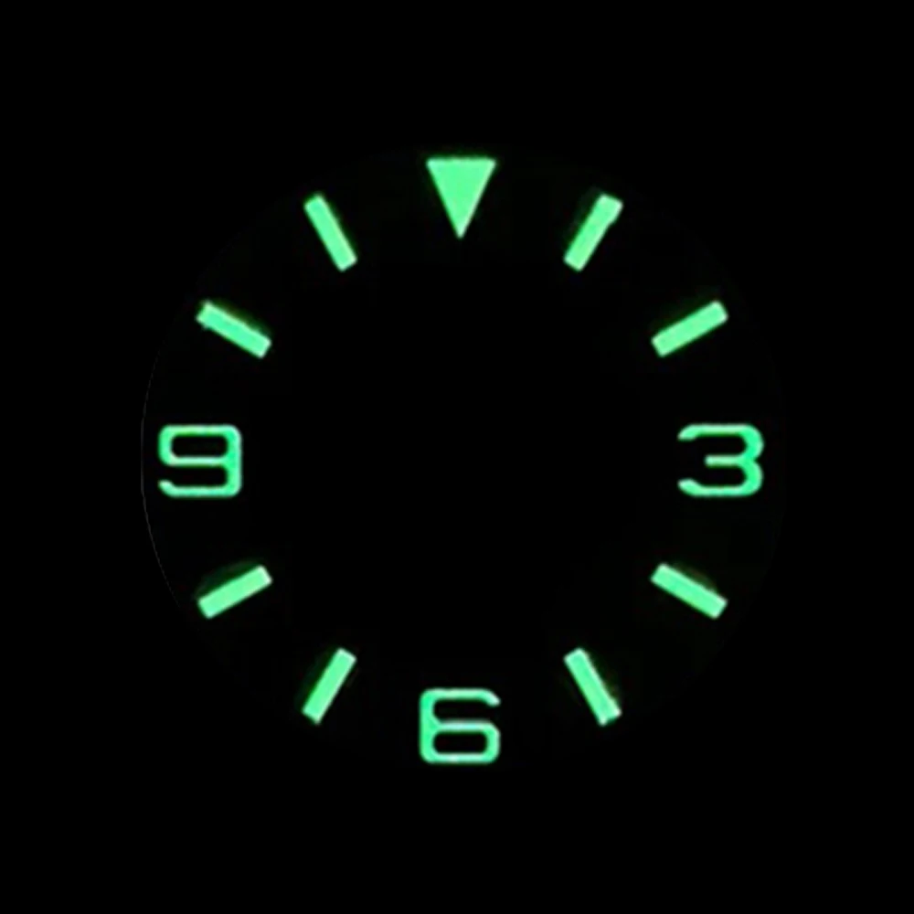 

28.5mm NH35 Dial Green Luminous Dial Fit for NH35 NH36 7S26 Movement SRPD Tuna Samurai SKX007 Crown at 3.0 3.8 4.1 Watch Dial