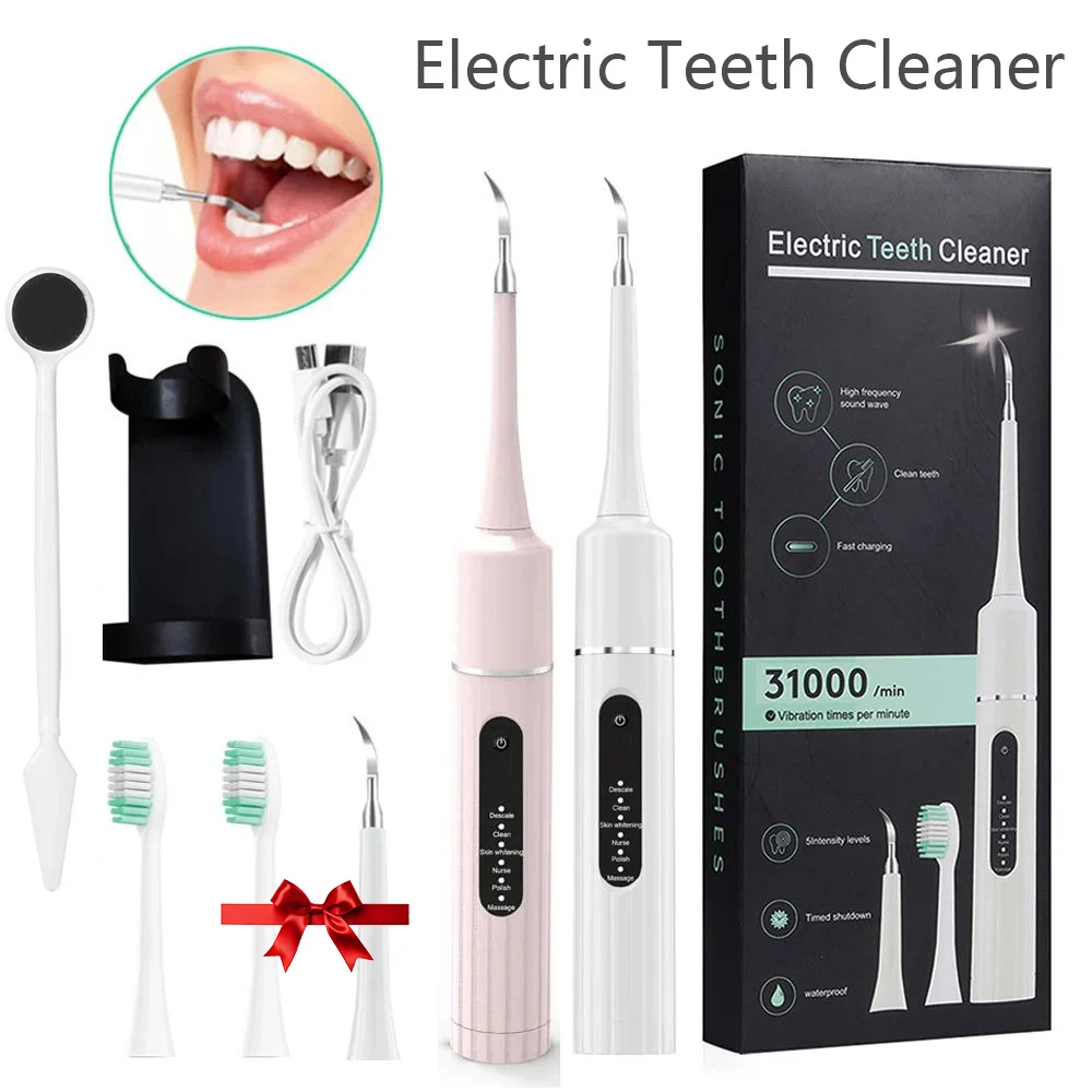 Electric Ultrasonic Teeth Cleaner Dental Calculus Remover Waterproof Teeth Whitening Scaler Dental Tartar Cleaning Oral Care