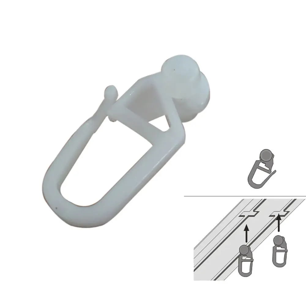 Plastic with Ball Track Curtain Decor White Curtain Hook Curtain Hanging Ring Blindings Sliding tool Curtain Accessories