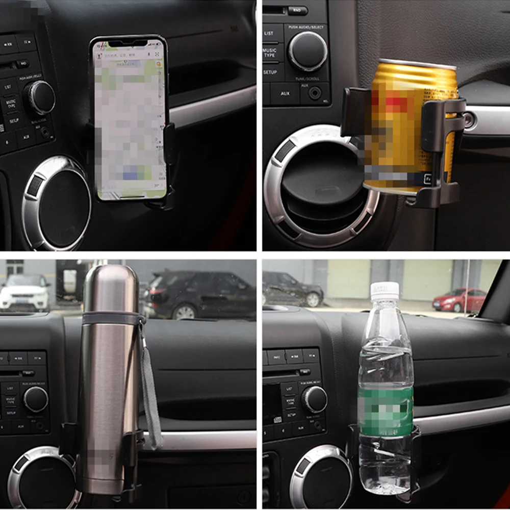 Car Multifunctional Water Cup Mount Bracket Mobile Phone Drinks Holder for Jeep Wrangler JK 2011-2017 Auto Interior Accessories