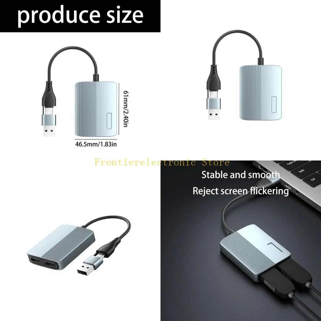 

G8DB USB C USB To Double HDTV Adapter Computer Screen Projection
