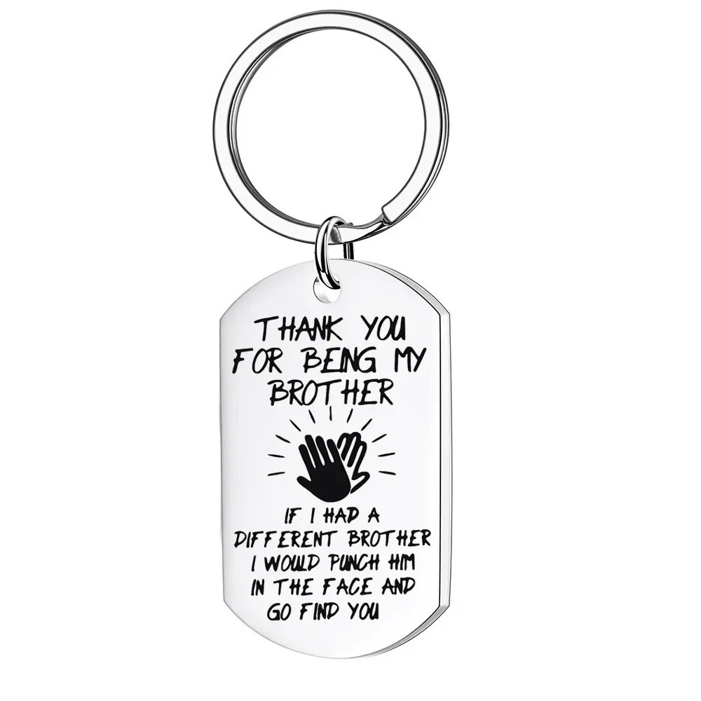 Cute Brother Gifts Keychain pendant Big Little Brother key chain Thank You For Being My Brother