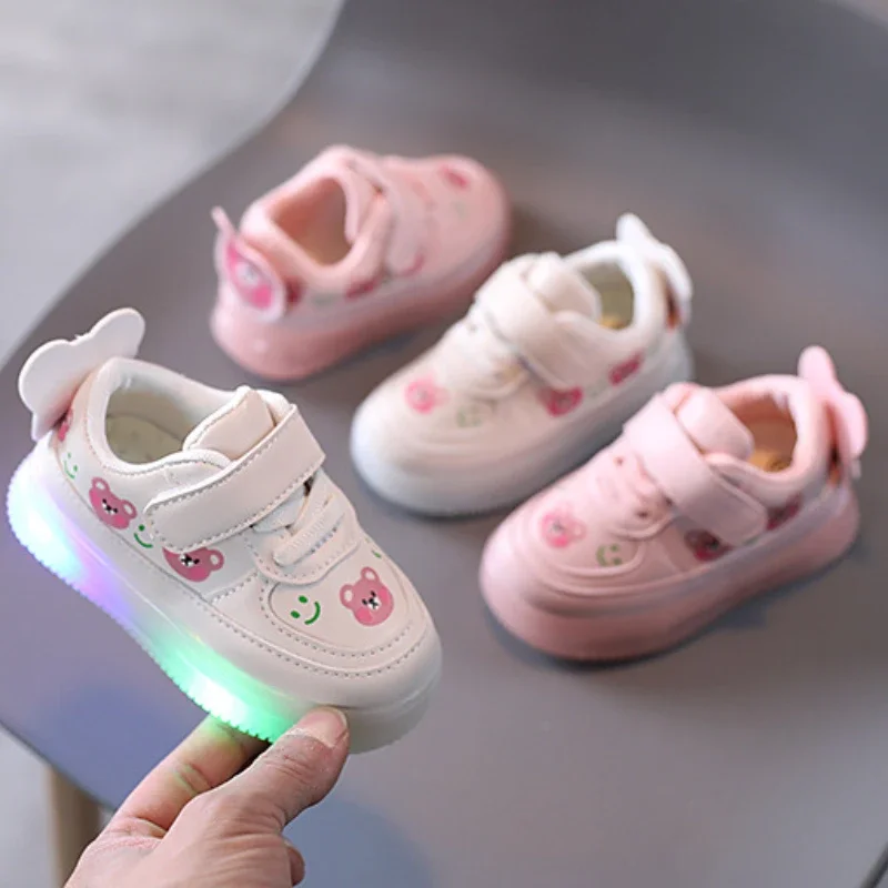 Zapatillas รองเท้าผ้าใบเด็ก LED สำหรับฤดูใบไม้ร่วงรองเท้าเด็กผู้ชายรองเท้าใส่เดินเด็กวัยหัดเดินรองเท้าลำลองสำหรับเด็กผู้หญิงพื้นรองเท้านุ่มสำหรับเด็ก zapatos Niña