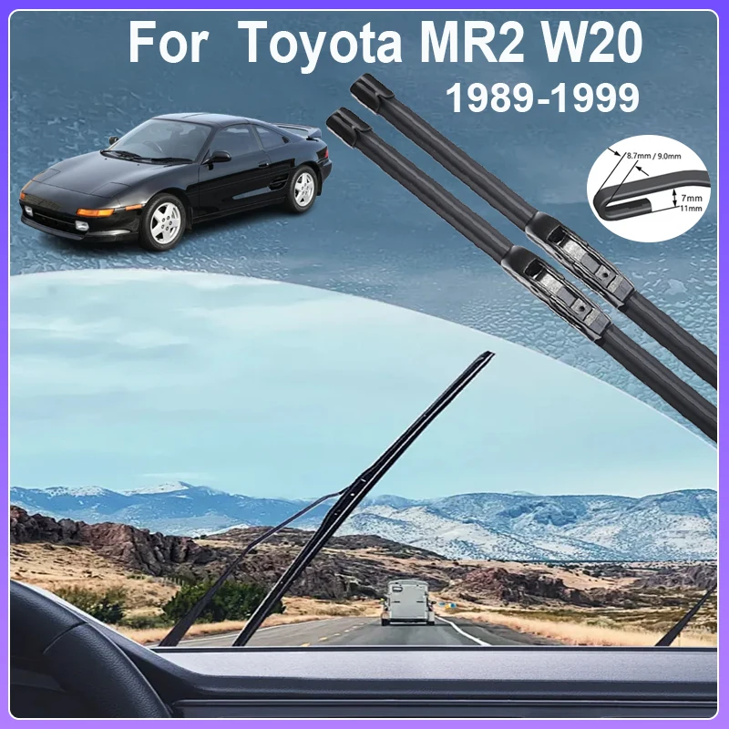 

For Toyota MR2 MK2 W20 Parts Accessories 1989~1999 Car Wiper Blades Rubber Window Windshield Windscreen Wipers Auto Rain Brushes