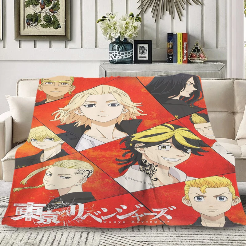 Fleece Blanket T-Tokyo Revengerss Sofa Winter King Size Blanket Fluffy Soft Blankets for Winter Microfiber Bedding Warm Knee Bed