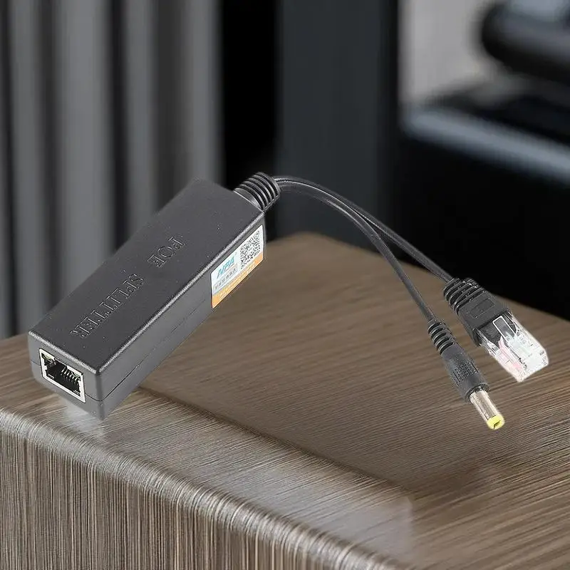 9؛ محول مقسم POE المحسن لنظام الأمان - وحدة واحدة، 5 فولت/48 فولت، متوافق مع IEEE 802.3af، التوصيل والتشغيل