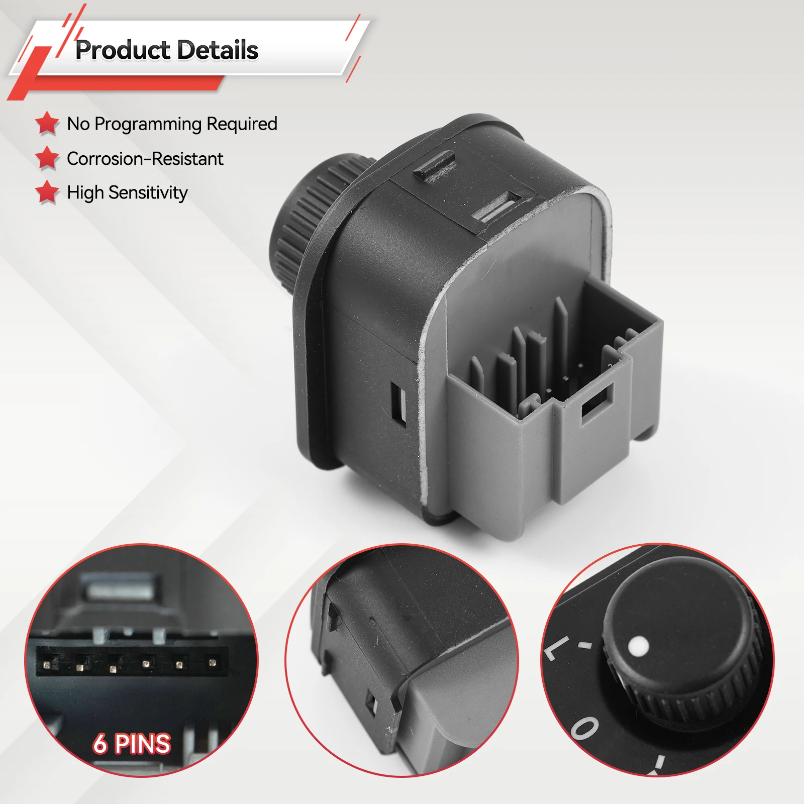 Side Mirror Switch Knob for VW GTI Rabbit jetta mk5 golf MK5 MK6 Plus tiguan passat b6 CC Seat Alhambra 1K0959565K 1K0 959 565K
