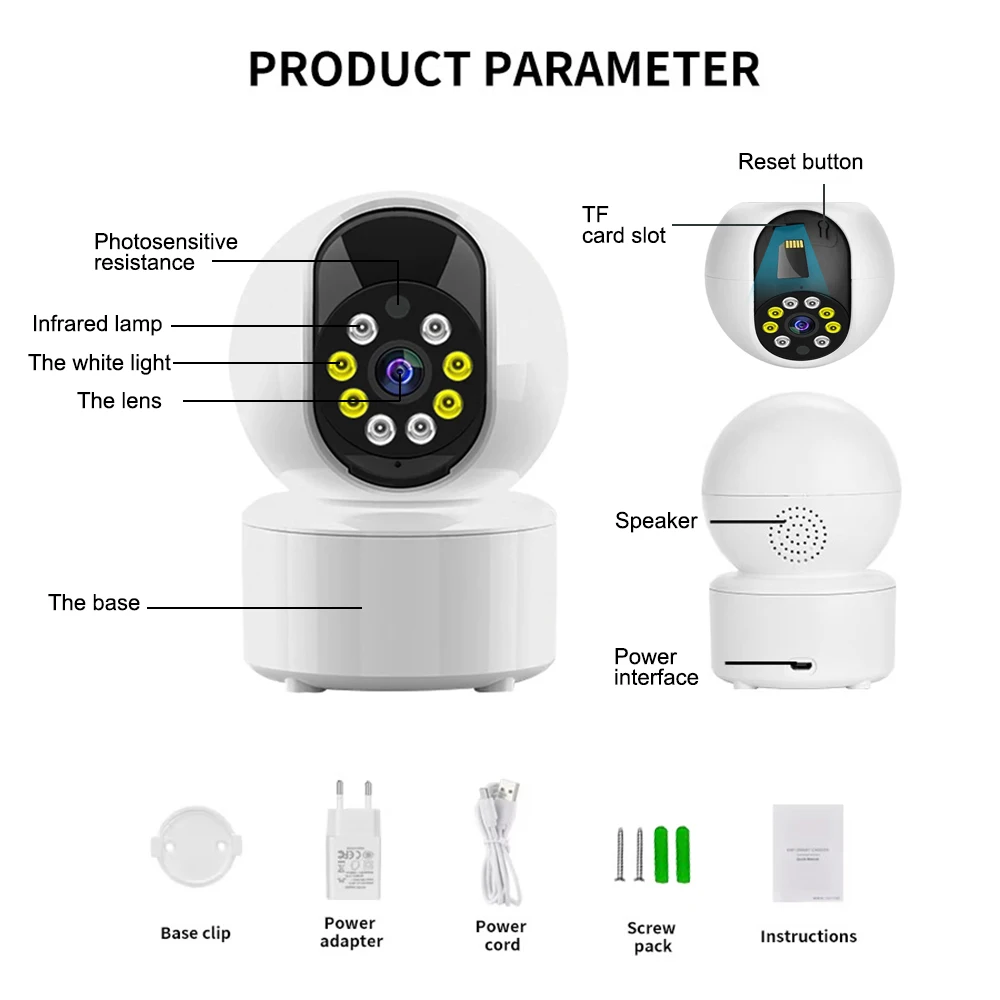 Telecamera di sicurezza PTZ da 5mp WIFI Wireless AI protezione per il monitoraggio automatico obiettivo HD doppia illuminazione a LED telecamera