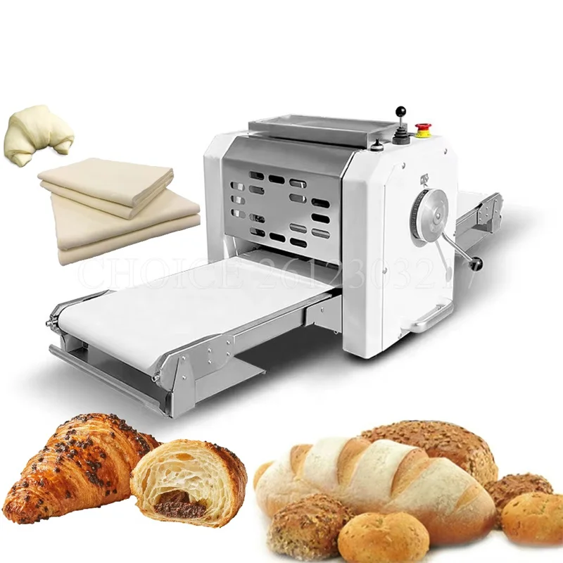 Automatic Food Pizza Noodles Dough Sheeter Electric Reversible Dough Sheeter for Croissant Stainless Steel Bakery Equipment