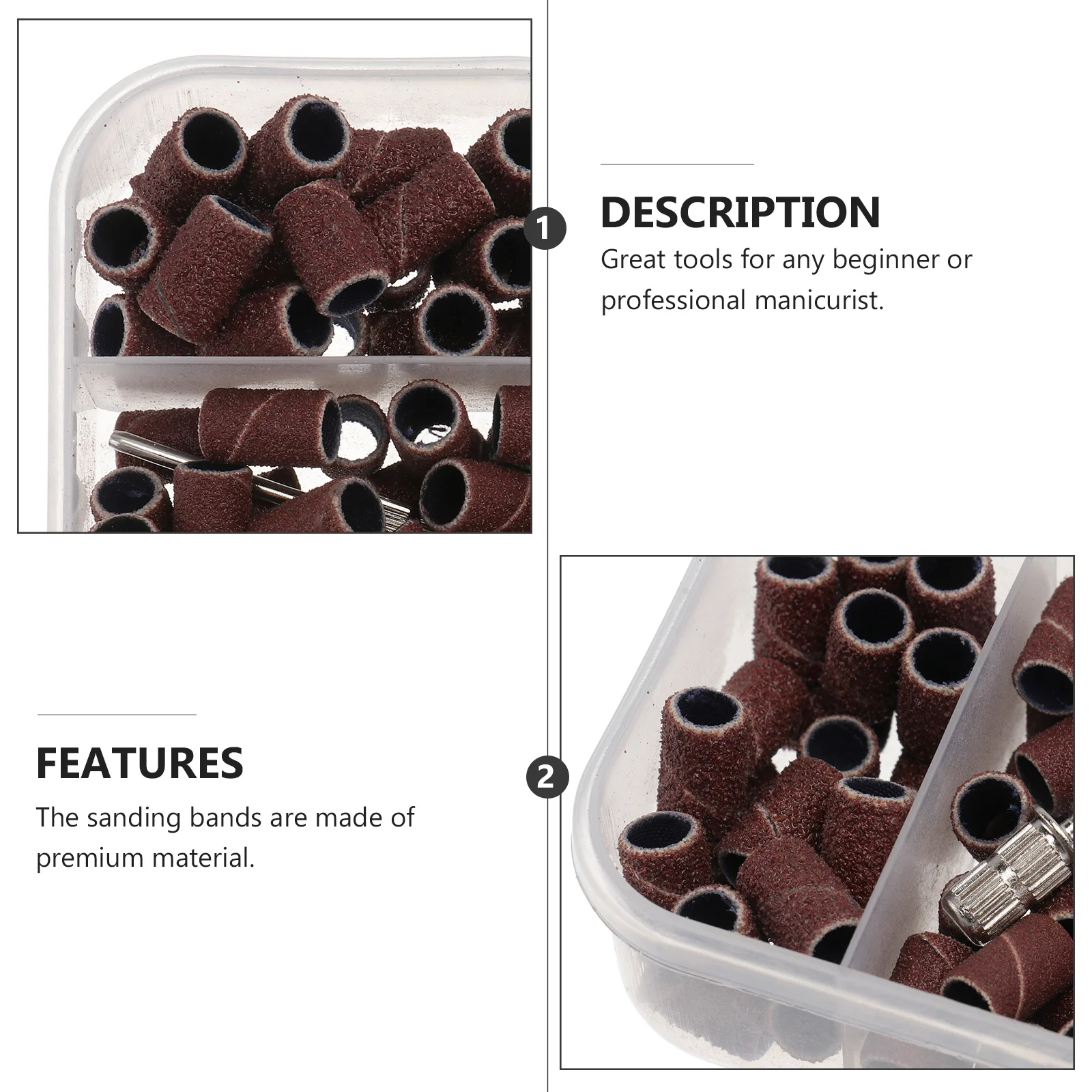 1 صندوق حلقات رمل مانيكير عالية الجودة مع سطح خشن لإزالة غراء طلاء الأظافر الفعالة تلميع فن الأظافر الاحترافي #4