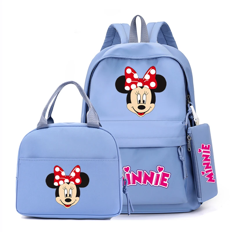 3Pcs/set Disney Mickey Mouse Cartoon Backpack with Lunch Bag for Boy Girl Back To School Schoolbag Student Comfortable Travel