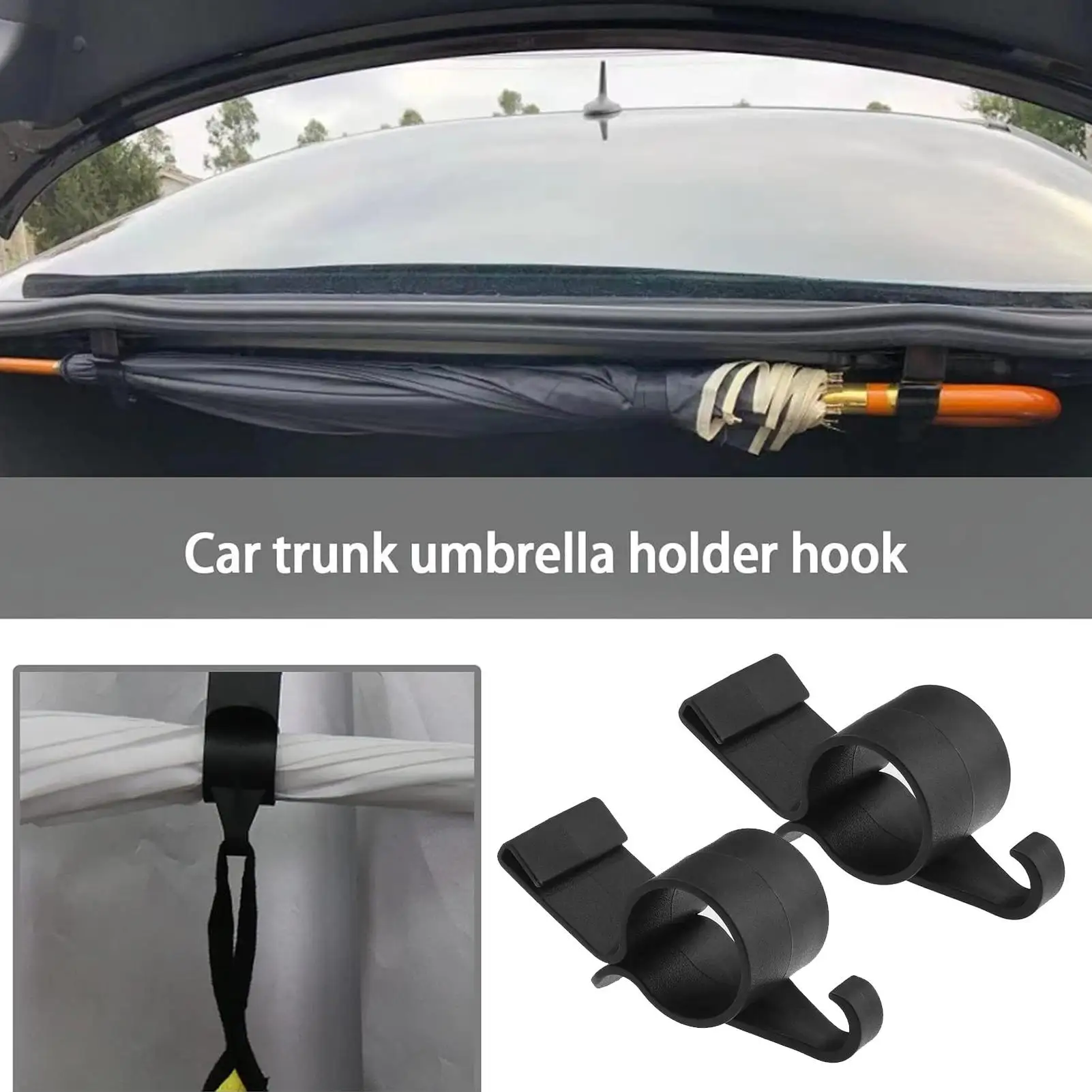 2 teile/satz Auto Stamm Regenschirm Halter Auto Handy Zubehör Montieren Anlage Handtuch Haken Auto Interne Lagerung Organizer Halter