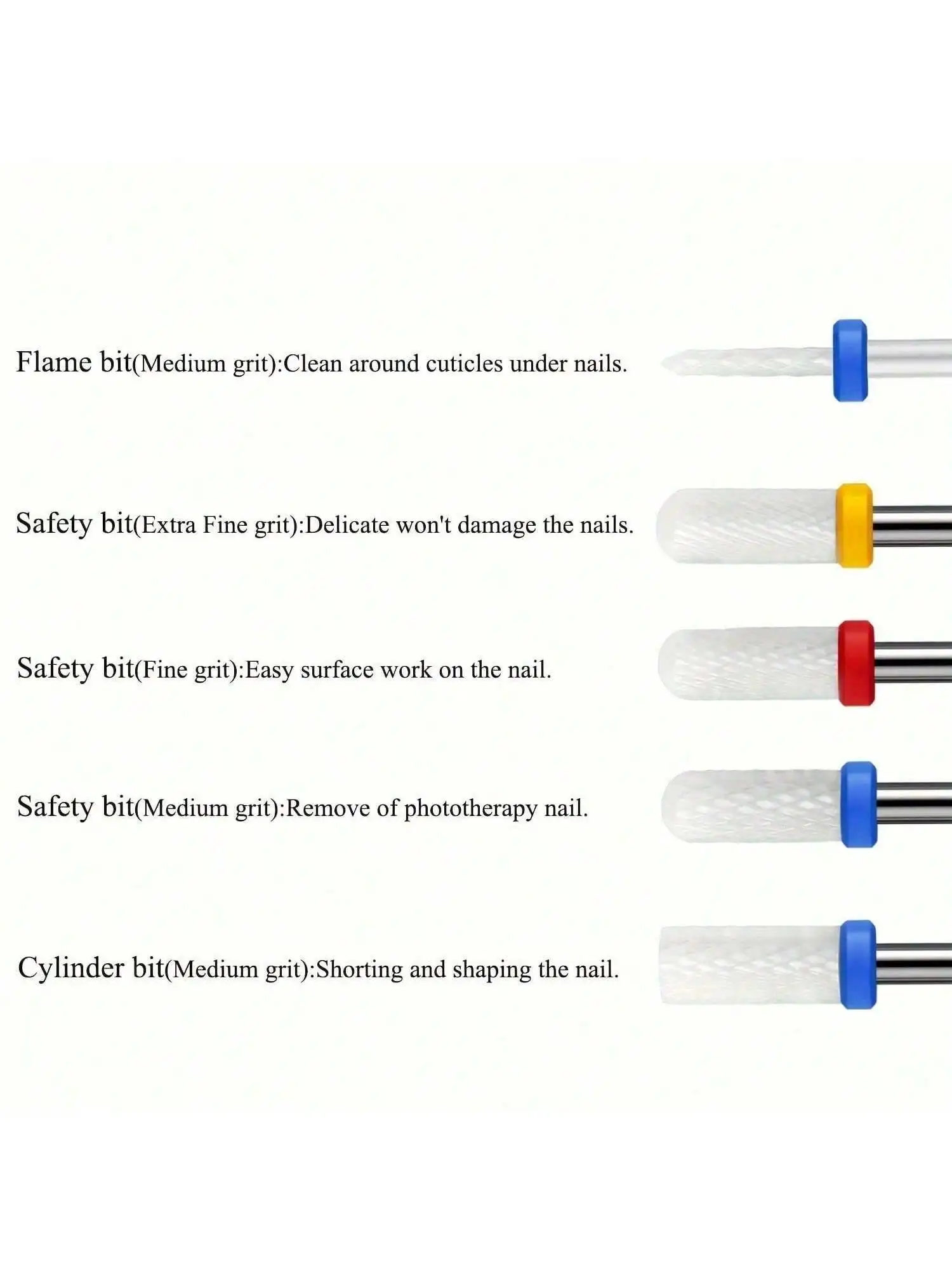10 قطعة قاطعة المطحنة السيراميك مسمار لقمة ثقب الملفات الكهربائية مانيكير عدة إهاب إزالة لدغ هلام البولندية أدوات اكسسوارات #5
