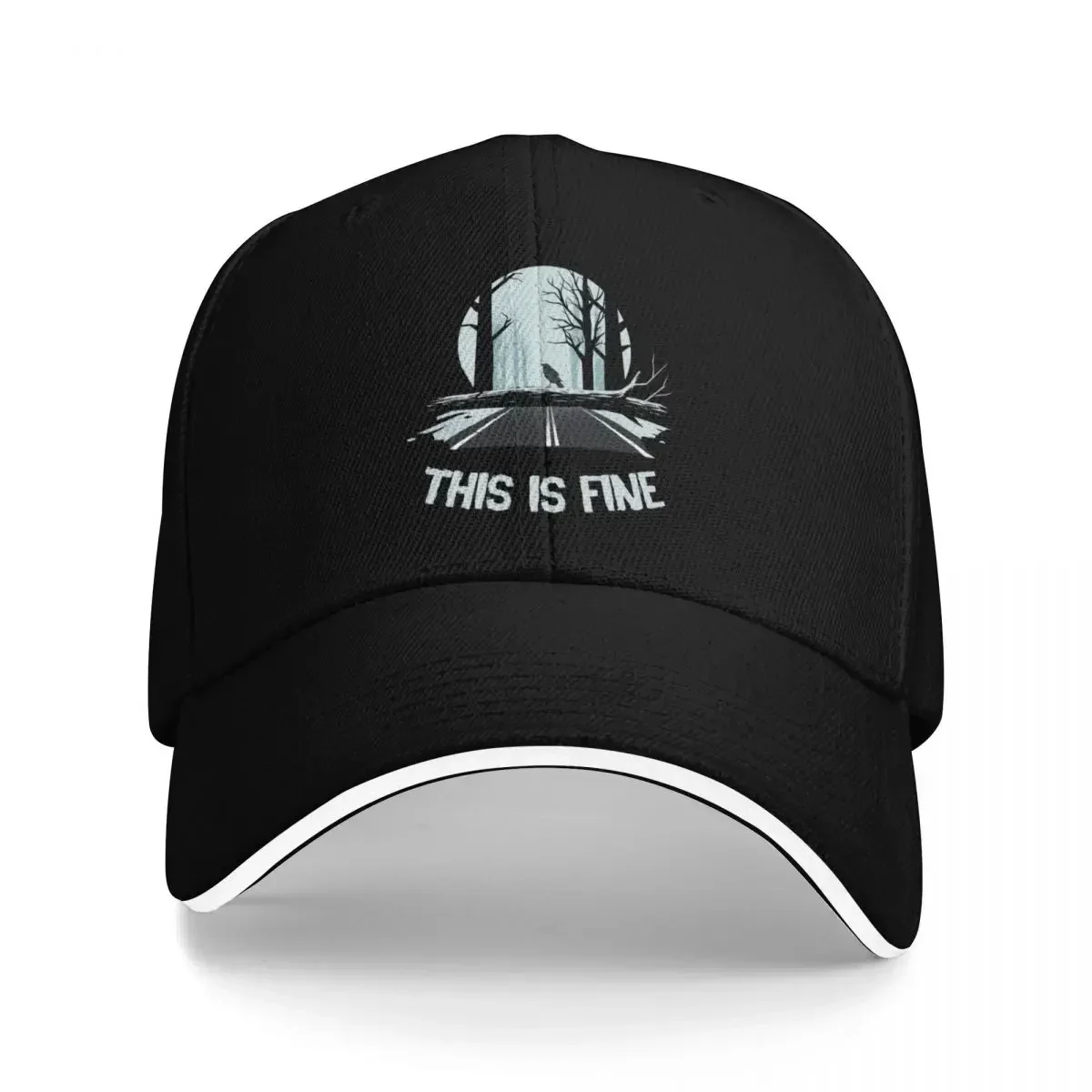 New This is Fine From Anghkooey Baseball Cap Sun  fishing hat Golf Wear Sports  Trucker Hats For Men Women's