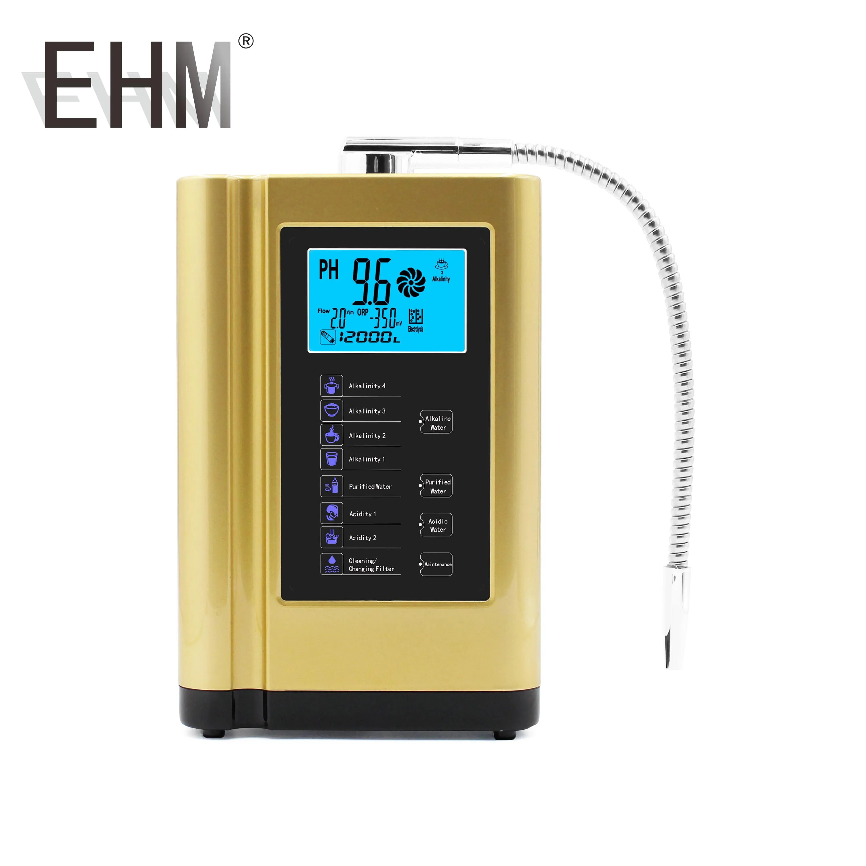 

Ionizer Water Purifier Machine 5 Plates 7 Water Settings Auto-Cleaning Alkaline Acid Water (PH 3.5-10.5) for house hold Use