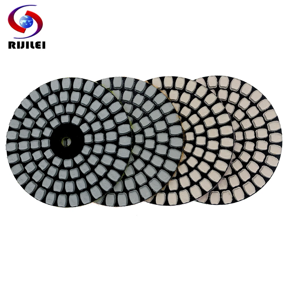 4 Pcs/Set 4 Inch Dry Polishing Pad Super Sharp Flexible Diamond Polishing Pads For Granite Marble Stone Sanding Disc