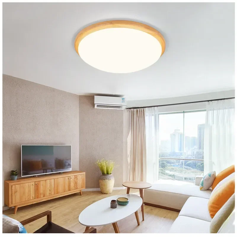 

Modern LED Wood Ceiling lamp Korean Garden Style Indoor Light For Home Bedroom Lamps Foyer Room Lamp Fixture Lampshade Lighting