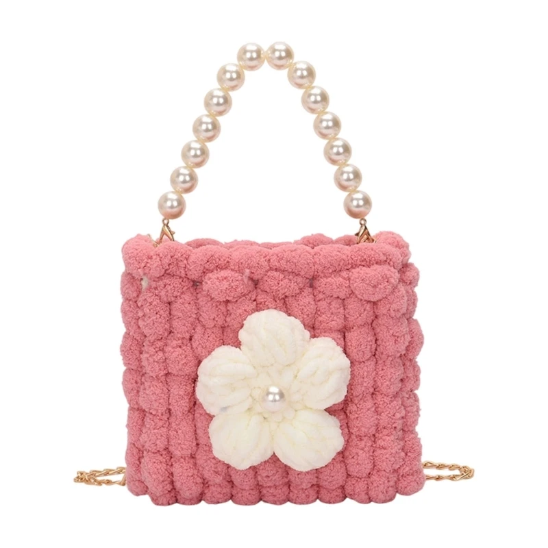 

Knitted Shoulder Bag Ergonomic Design Soft Yarn Trendy Handbag for Women