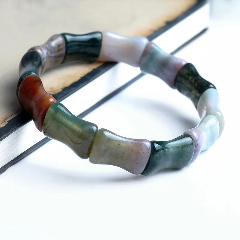 

Natural Aquatic Plants Agate Bamboo Hand Row for Men and Women Are Highly Popular Bracelets