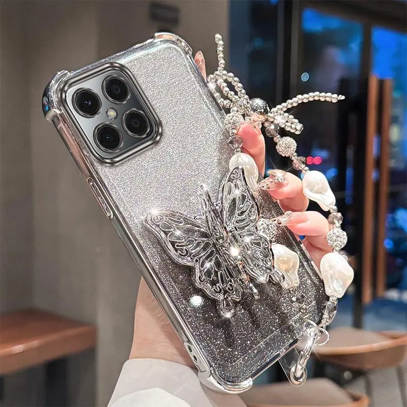 Coque de téléphone avec lanière plaquée X8, étui pour Honor X6A X9B X8 X6C X9A X8A X8B X7 X5B X8C X7A X6B