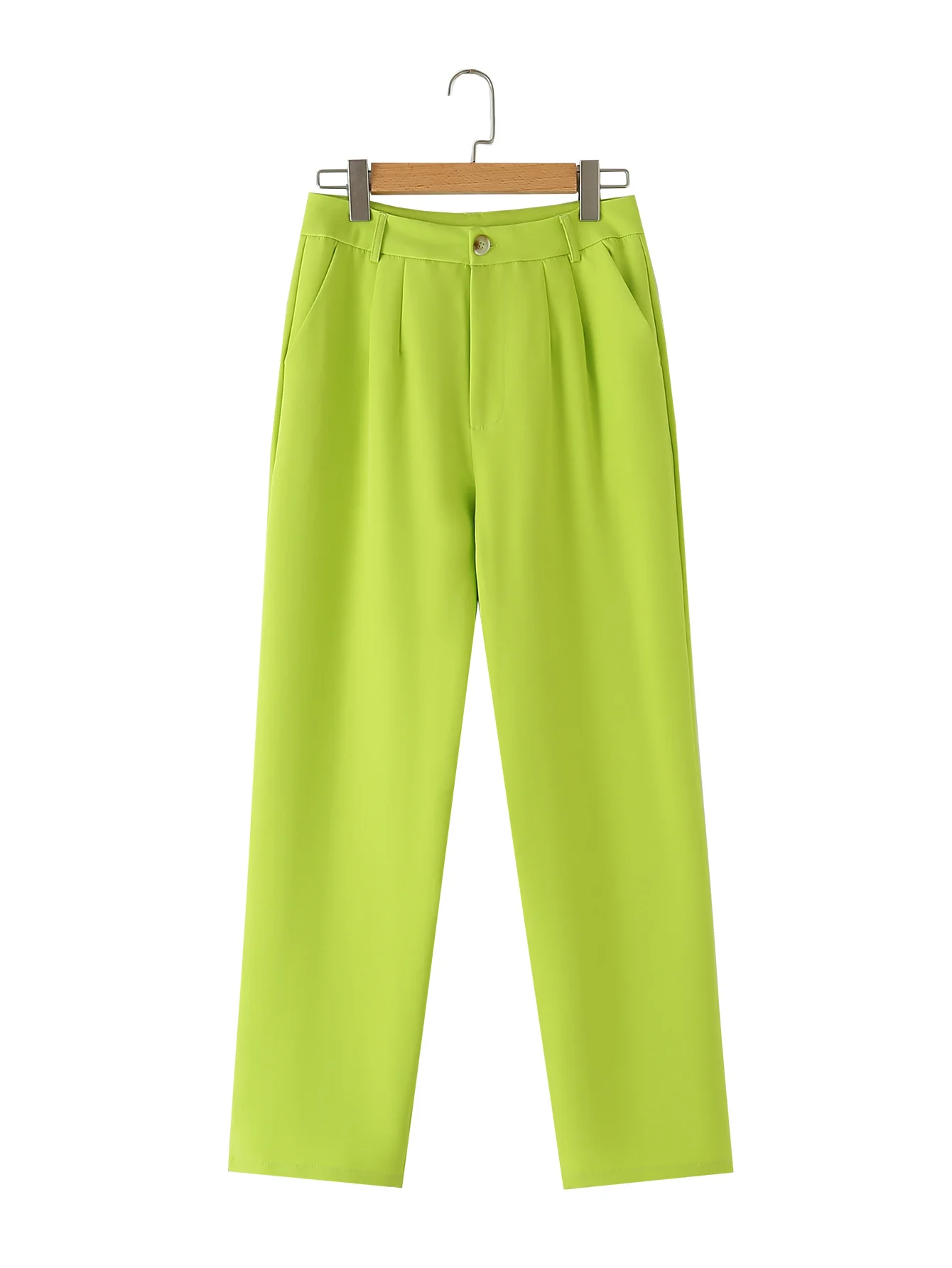 

Spring and summer women's casual solid color high waisted pants