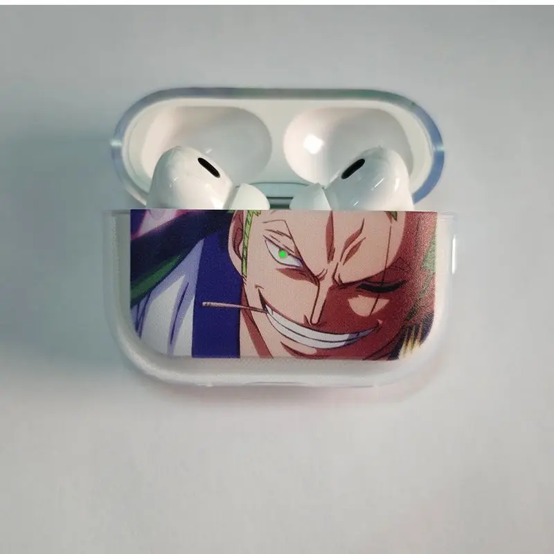 Roronoa Zoro Glowing eyes One Piece Earphone Phone Case for Apple AirPods 1 2 3 Pro 4 Pro2 2nd Cartoon headset headphone Cover - view 2
