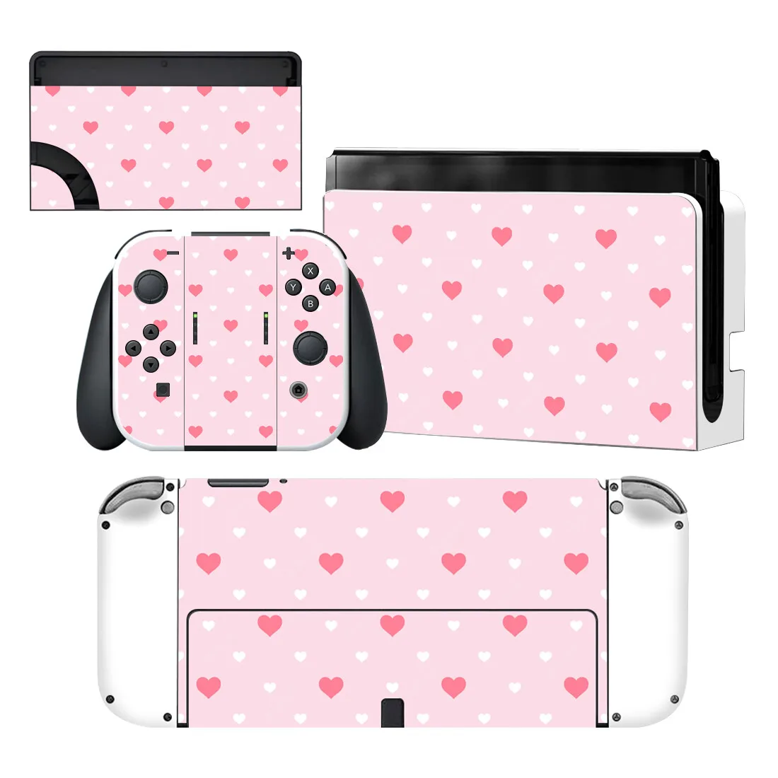 Czerwone serce dziewczyna Nintendoswitch naklejka naklejka na konsolę Nintendo Switch NS OLED kontroler Joy-con Dock Vinyl