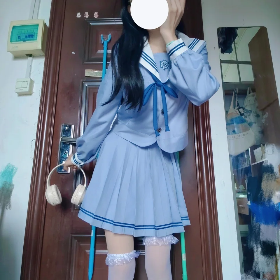 Studente Vestito da marinaio Uniforme scolastica da donna Ragazza giapponese Abiti da marinaio Maniche lunghe Uniformi coreane Jk Set di abiti Seifuku